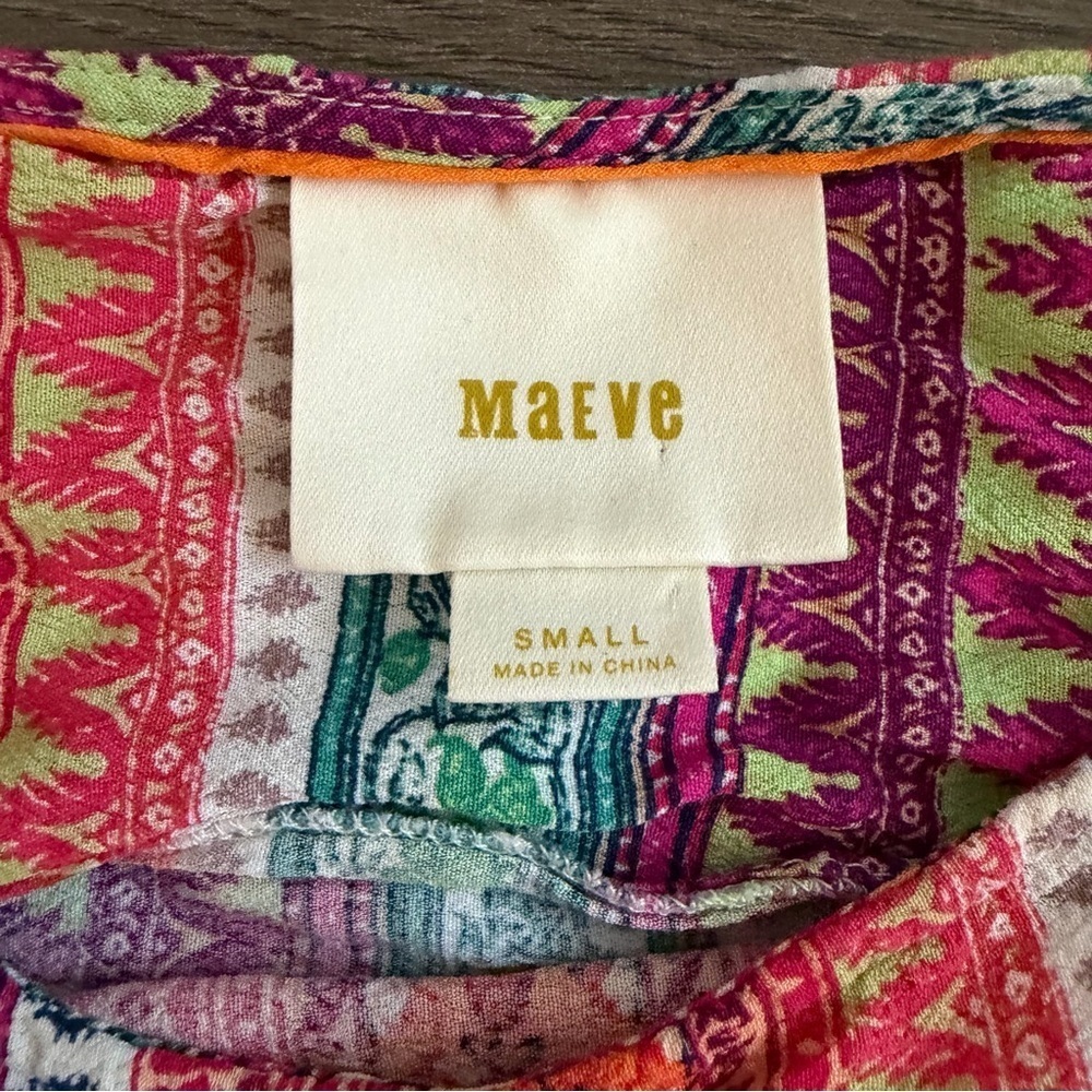 Maeve Anthropologie Multicolor Boho Top Size Small - Picture 3 of 6
